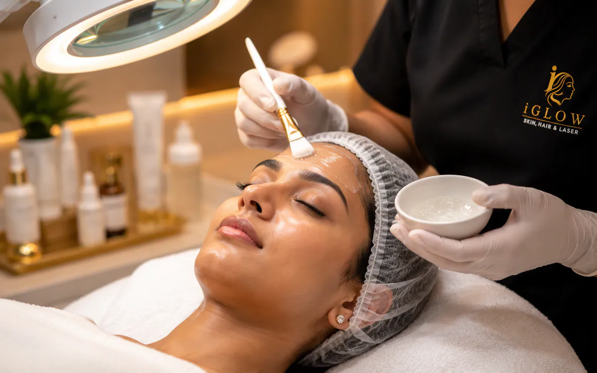 Skin rejuvenation treatment applied with a facial brush