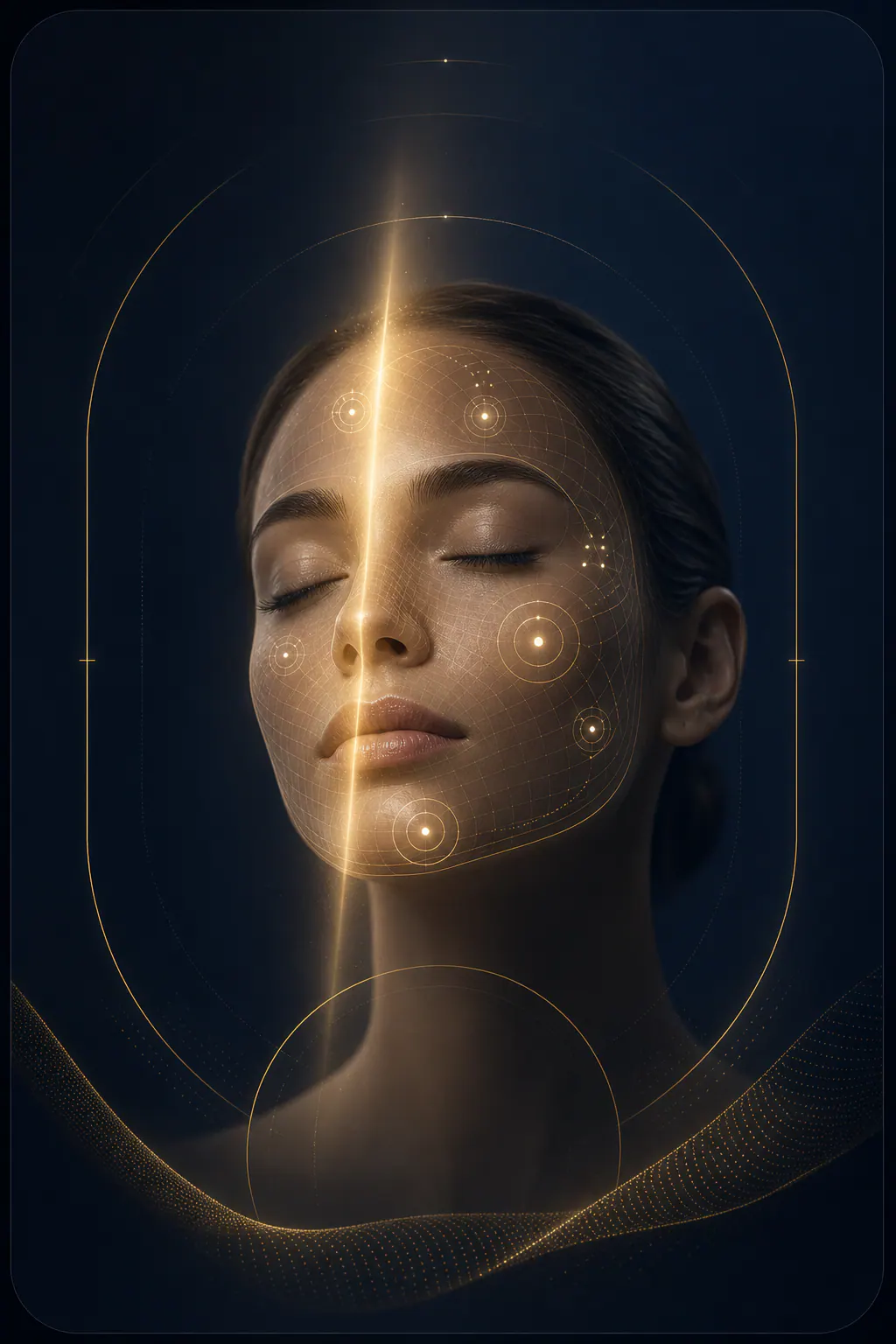 Laser facial treatment performed with protective eyewear
